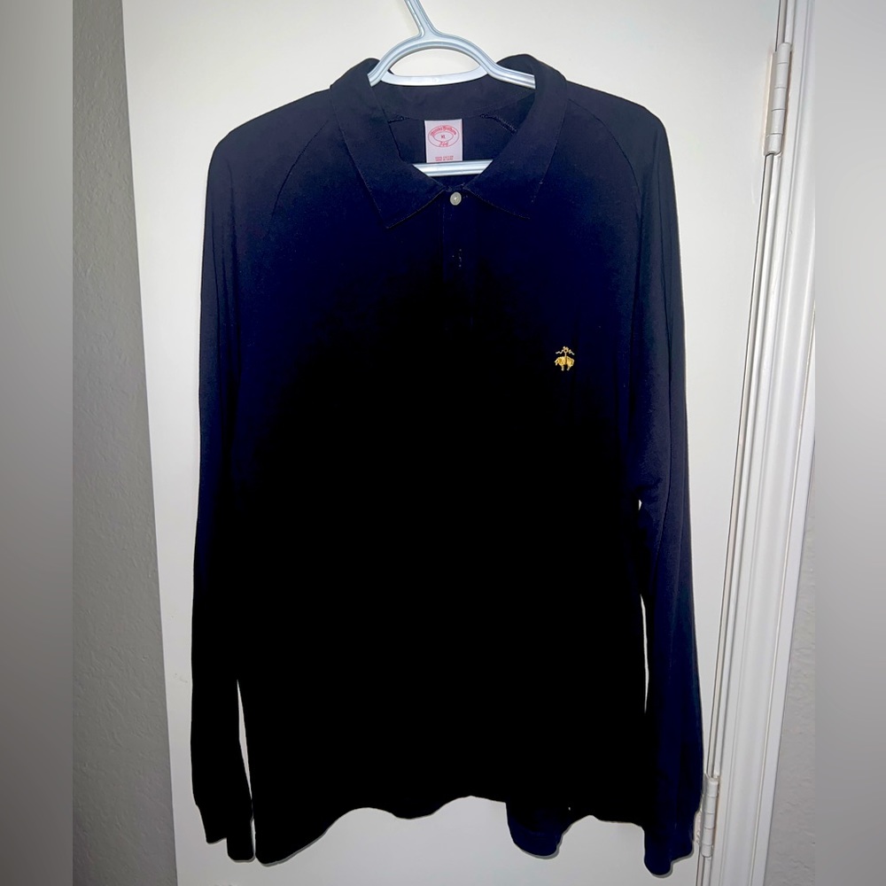Navy Brooks Brothers long sleeve collard shirt size XL.